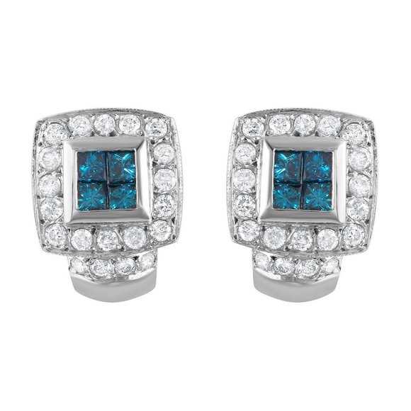Jewelry - 14kt White Gold 1.64ctw Diamond Earrings L1478